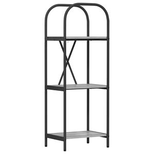 vidaXL Kirjahylly 3 tasoa 40 x 30 x 109 cm Tekninen puu Harmaa Sonoma
