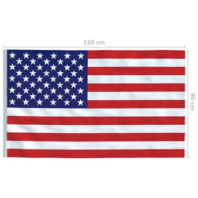 vidaXL Yhdysvaltojen lippu ja tanko alumiini 6 m