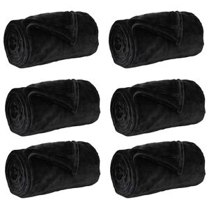 vidaXL Heittop&auml;&auml;llys 6 kpl Musta 5FT King Size 4.68 kg Fleese