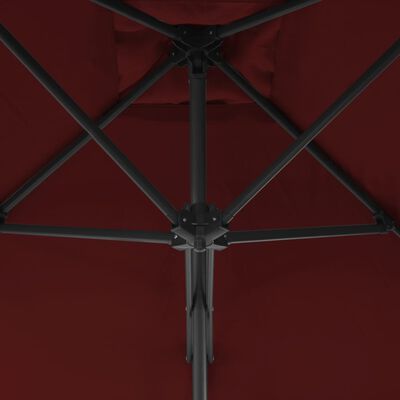 vidaXL Aurinkovarjo terästangolla viininpunainen 250x250x230 cm