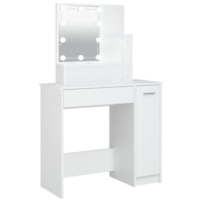 VidaXL Peilipöytä LED-valoilla valkoinen 86,5x35x136 cm