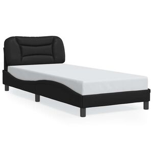 vidaXL S&auml;ngynrunko ilman patjaa Hvar musta 90x190 keinonahka