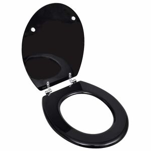 vidaXL WC-istuin MDF kansi yksinkertainen muotoilu musta