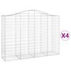 vidaXL Kaarevat kivikorit 4 kpl 200x50x140/160 cm galvanoitu rauta