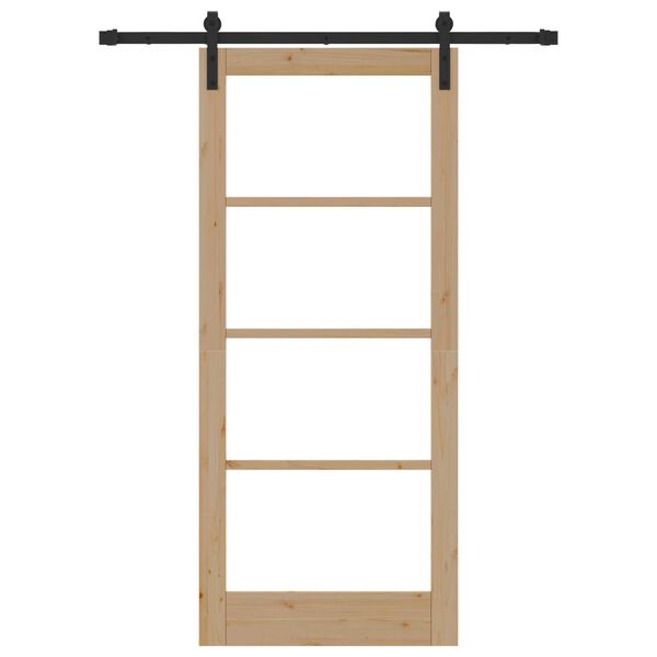 vidaXL Liukuovi ORKDAL Luonnollinen 86 x 198,5 cm T&auml;ysi m&auml;nty ja lasi