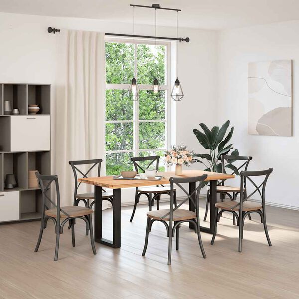 vidaXL Ruokapöydän jalat U-muotoiset 2 kpl musta 50x(72-73) cm teräs