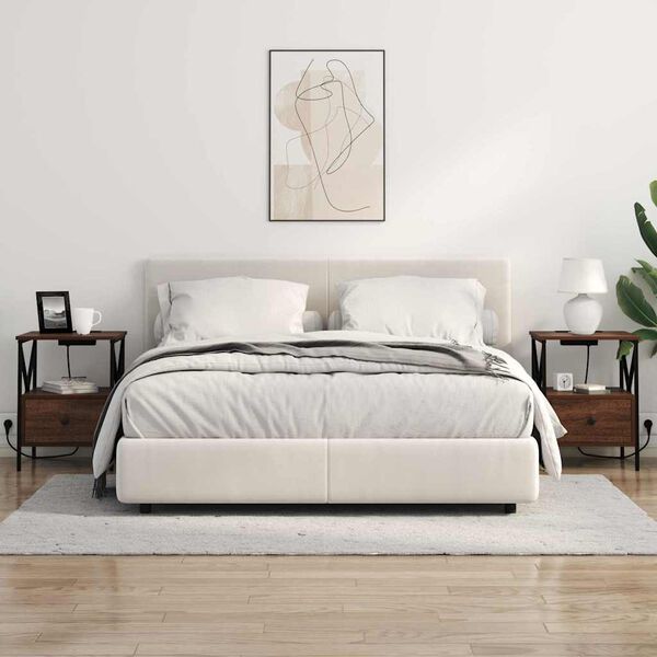 vidaXL Y&ouml;p&ouml;yt&auml;kaappi 2 pcs Ruskea tammi 41,5 x 40,5 x 55 cm