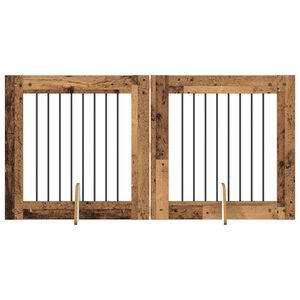 vidaXL Koiraportti jaloilla 2 pcs Vanha puu 80 x 80 cm Tekninen puu