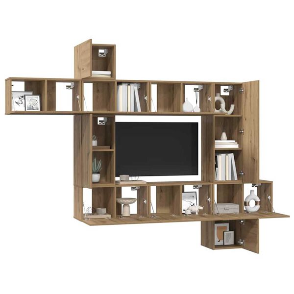 vidaXL TV-tasosetti 10 pcs artesaani tammi 30,5 x 30 x 90 cm