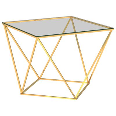 vidaXL Sohvapöytä kultainen 80x80x45 cm ruostumaton teräs
