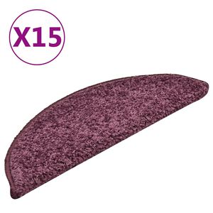 vidaXL Porrasmatot 15 kpl 56x17x3 cm tummanvioletti puolipy&ouml;re&auml;