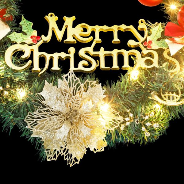 vidaXL Jouluseppele 15 LED-valoilla vihreä 30 cm