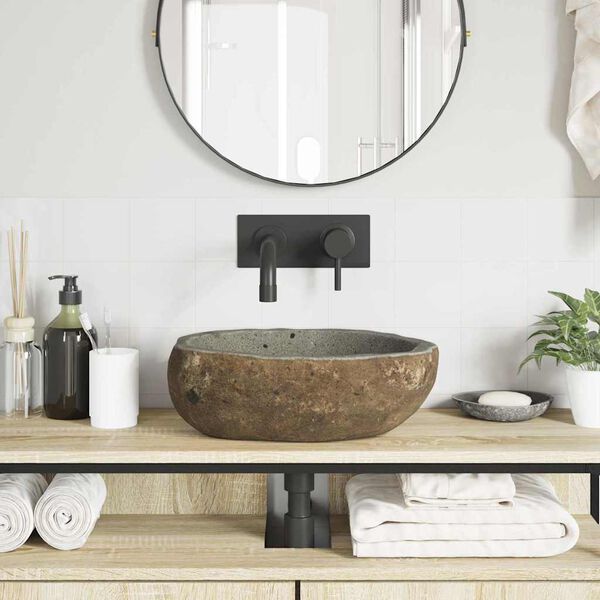 vidaXL Pesuallas Vaaleanharmaa (30-37) x (25-30) x 12 cm Jokikivi