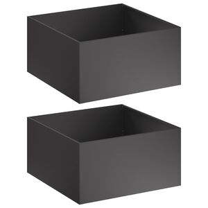 vidaXL Puutarha ruukku 2 kpl Musta 60 x 60 x 40 cm