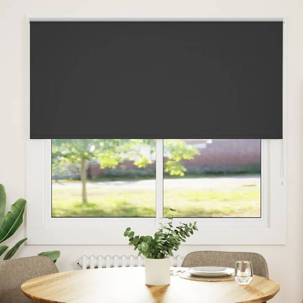 vidaXL Rullaverho Blackout Musta 165x130 cm Kankaan leveys 161,6 cm