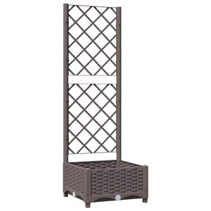 vidaXL Kukkalaatikko s&auml;leik&ouml;ll&auml; ruskea 40x40x121,5 cm PP