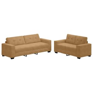 vidaXL | Sohvasetti | 2 pcs Ruskea 221 x 78 x 80 cm Sametti