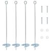 vidaXL Maakiinnike 4 pcs Hopea &Oslash;10 x 60 cm Galvanoitu Metalli