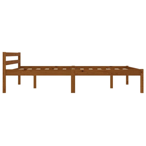 vidaXL Sängynrunko hunajanruskea täysi mänty 120x200 cm