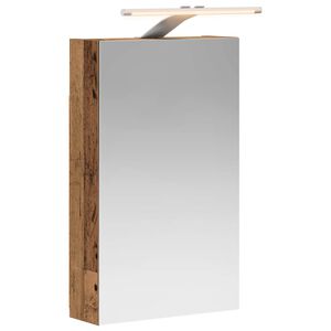 vidaXL Kylpyhuoneen Peilikaappi hyllyll&auml; Vanha puu 30 x 10,5 x 50 cm