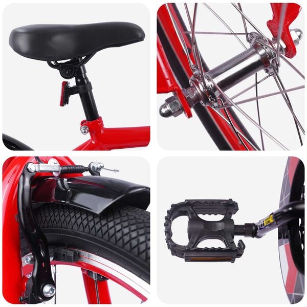 vidaXL Lastenpy&ouml;r&auml; 20 Tuumaa 6-11-vuotiaille Punainen