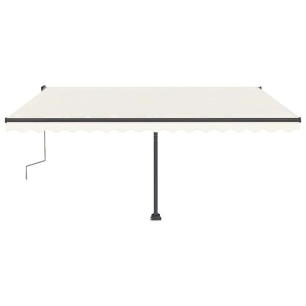 vidaXL Vapaasti seisova sisäänkelattava markiisi 400x300 cm kerma