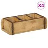 vidaXL Tarjotin s&auml;ilytystilassa 4 pcs Ruskea 30 x 14 x 9 cm