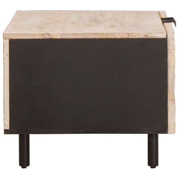 vidaXL Sohvap&ouml;yt&auml; Valkoinen 80 x 50 x 40 cm Kiinte&auml; mango puu