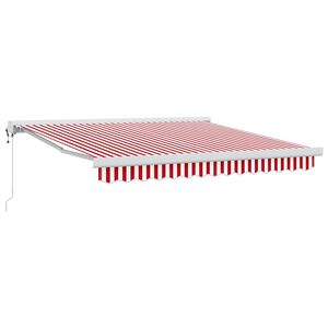vidaXL Vedett&auml;v&auml; markiisi Punainen ja valkoinen 300 x 250 x 165 cm