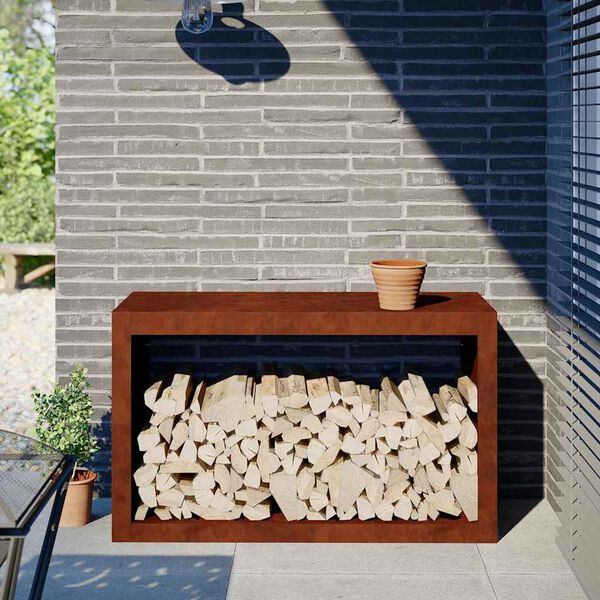 vidaXL Polttopuuteline 100x40x60 cm S&auml;&auml;nkest&auml;v&auml; ter&auml;s