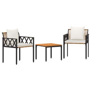 vidaXL Ulkokalusteet Setti 3 pcs Ruskea ja Kerma Valkoinen