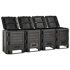 vidaXL Puutarhan kompostiastia musta 1600 l