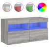 vidaXL TV-sein&auml;kaappi LED-valoilla harmaa Sonoma 80x30x40 cm
