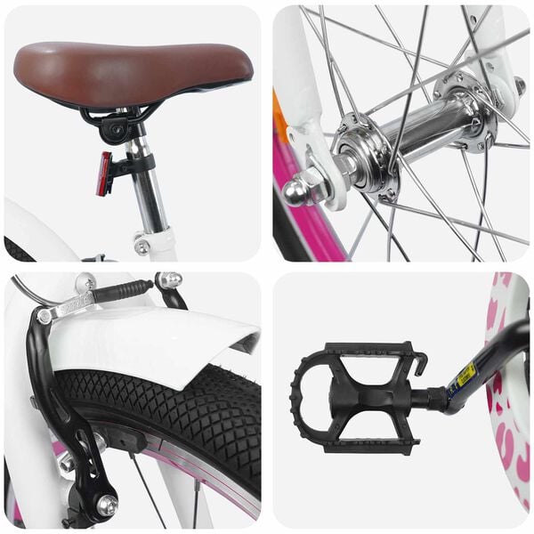 vidaXL Lastenpy&ouml;r&auml; 20 Tuumaa 6-11-vuotiaille Valkoinen