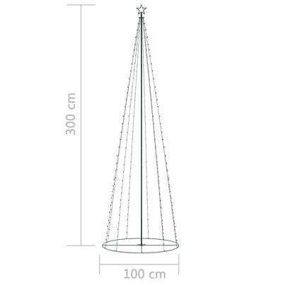 vidaXL Kartiojoulukuusi 330 lämpimän valkoista LEDiä 100x300 cm