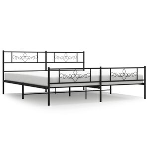 vidaXL Metallinen s&auml;ngynrunko p&auml;&auml;dyill&auml; musta 200x200 cm