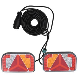 vidaXL Per&auml;vaunuvalot 2 kpl punainen 24x5x14,5 cm 12V LED polttimo