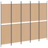 vidaXL 5-paneelin huonejakaja Beige 250 x 200 cm Kangas