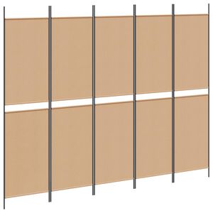 vidaXL 5-paneelin huonejakaja Beige 250 x 200 cm Kangas
