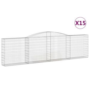vidaXL Kaarevat kivikorit 15 kpl 400x30x100/120 cm galvanoitu rauta
