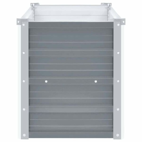 vidaXL Korotettu kukkalaatikko galvanoitu ter&auml;s 160x40x45 cm harmaa