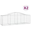 vidaXL Kaarevat kivikorit 2 kpl 200x50x60/80 cm galvanoitu rauta