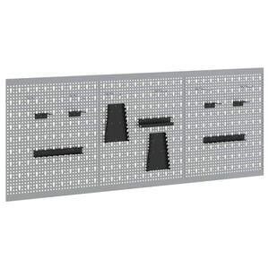 vidaXL Ty&ouml;kalusein&auml;paneeli 3 kpl Harmaa 150 x 1 x 60 cm