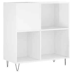 vidaXL LP-levyjen s&auml;ilytyskaappi korkeakiilto valk. 84,5x38x89 cm puu