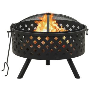 vidaXL Tulimalja ja hiilihanko 68 cm XXL ter&auml;s