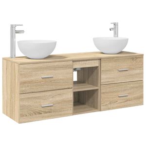 vidaXL Kylpyhuoneen kaappisetti 3 kpl Sonoma-tammi 49,5 x 41 x 64,5 cm