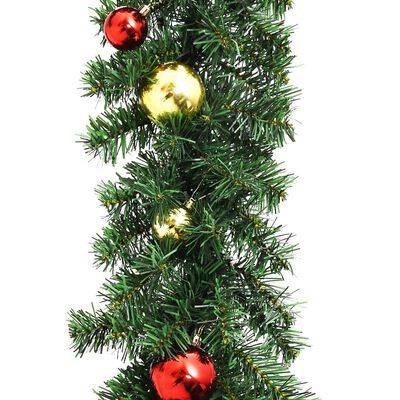 vidaXL Jouluköynnös koristeltu joulupalloilla 10 m
