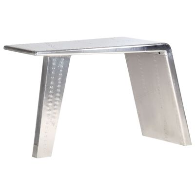 vidaXL Ilmailutyylinen työpöytä hopea 112x50x76 cm metalli