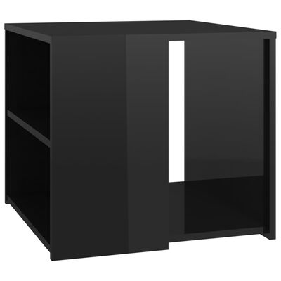 vidaXL Sivupöytä korkeakiilto musta 50x50x45 cm lastulevy