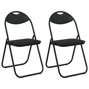 vidaXL Kangasl&auml;pp&auml;tuoli 2 pcs Musta 48 x 43,5 x 81 cm Nahkavaatetus